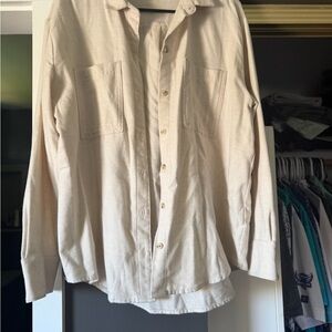 Old Navy Cream Button-Up Shirt Jacket
